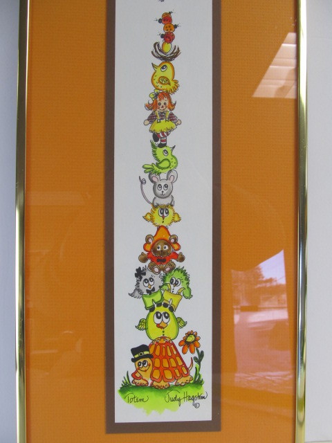 lot 81 image: Framed Signed JUDY HAGSTROM Small Painting - Totem