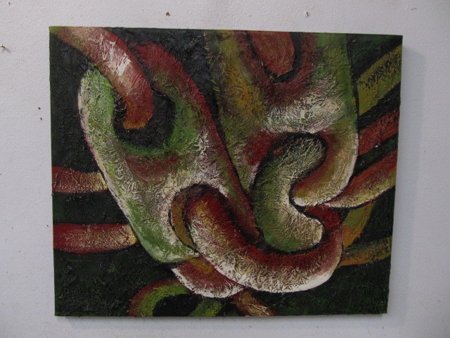 lot 169 image: Original Oil on Canvas Painting - Chain Links
