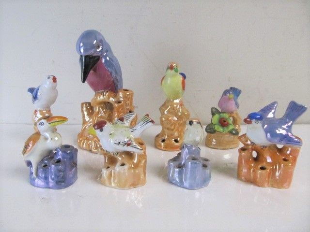lot 112 image: Nice Group of Vintage Luster Japan Flower Frogs #1