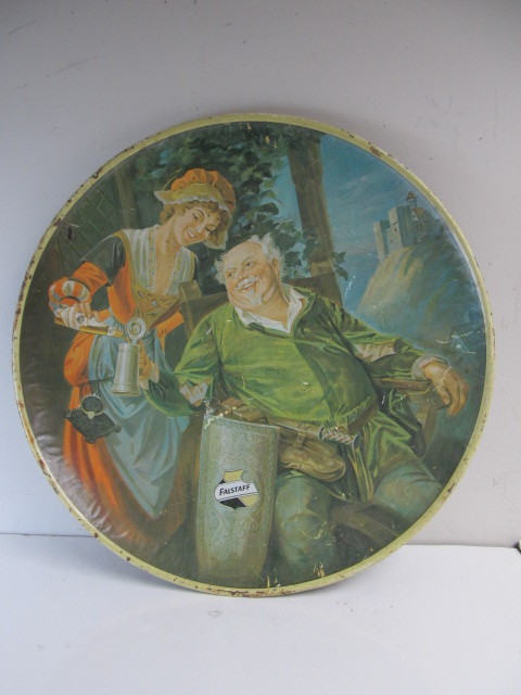 lot 117 image: LARGE Vintage FALSTAFF BEER Metal Advertising Tray