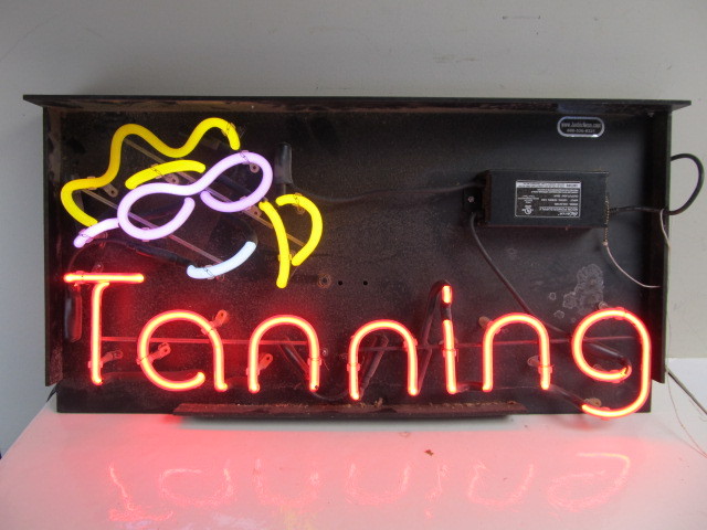 lot 130 image: working TANNING Neon Sign