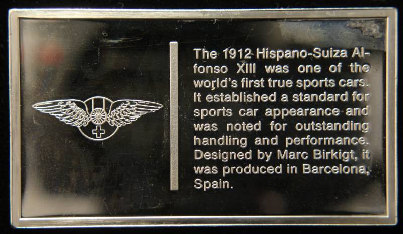 VINTAGE 1912 HISPANO-SUIZA 1000 GRAINS (2.08 TROY OZ) STERLING SILVER BAR