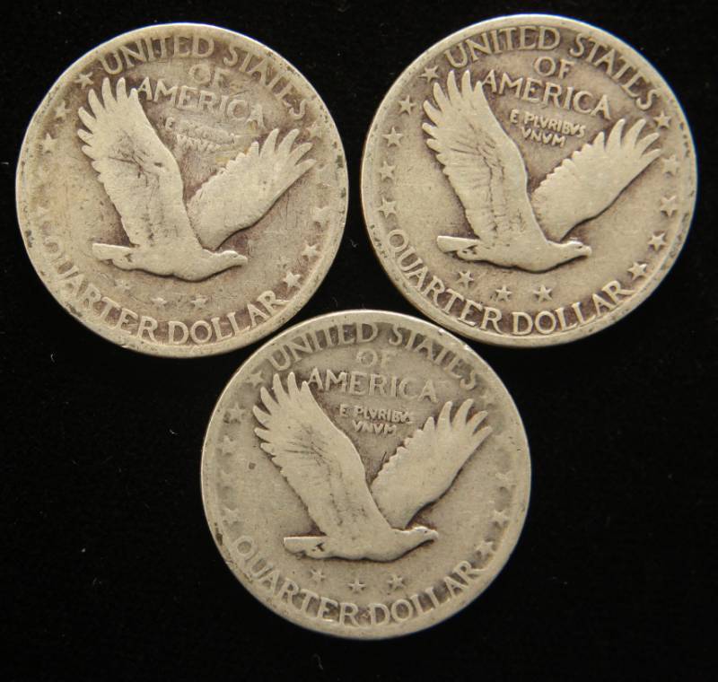 3 STANDING LIBERTY QUARTERS 1929 1930 1930-S