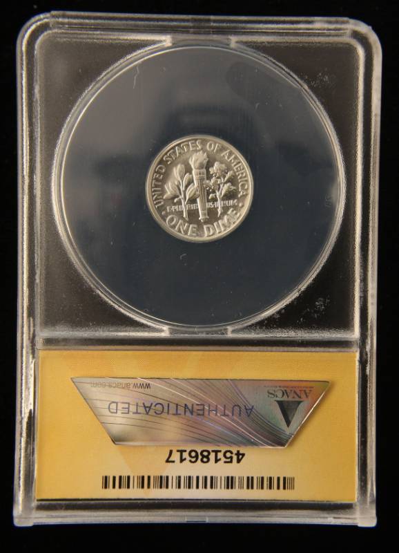 1957 PROOF ROOSEVELT SILVER DIME PF67 ANACS HIGH GRADE COIN