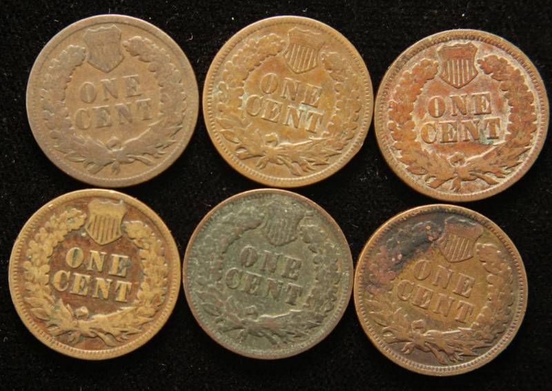 6 INDIAN HEAD CENTS 1893 1900 1902 1903 1904 1905