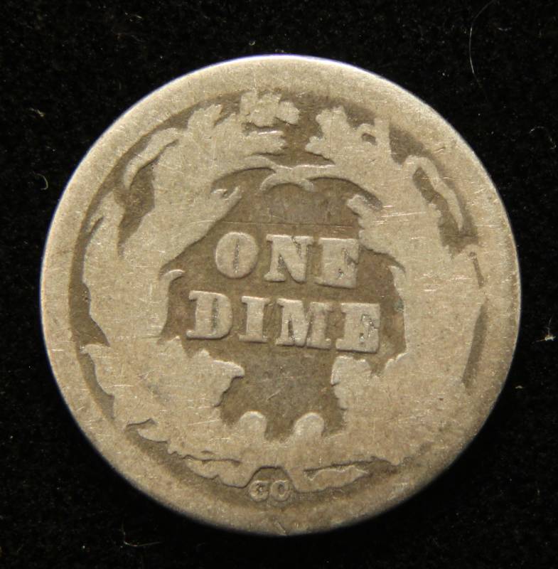 1876-CC CARSON CITY SEATED LIBERTY DIME