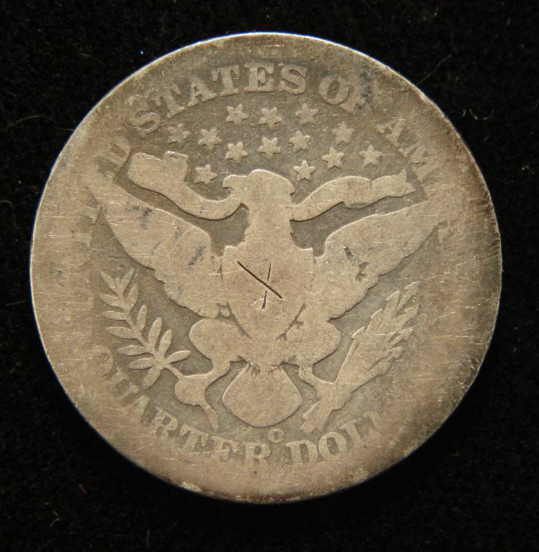 1896-O BARBER SILVER QUARTER BETTER DATE COIN