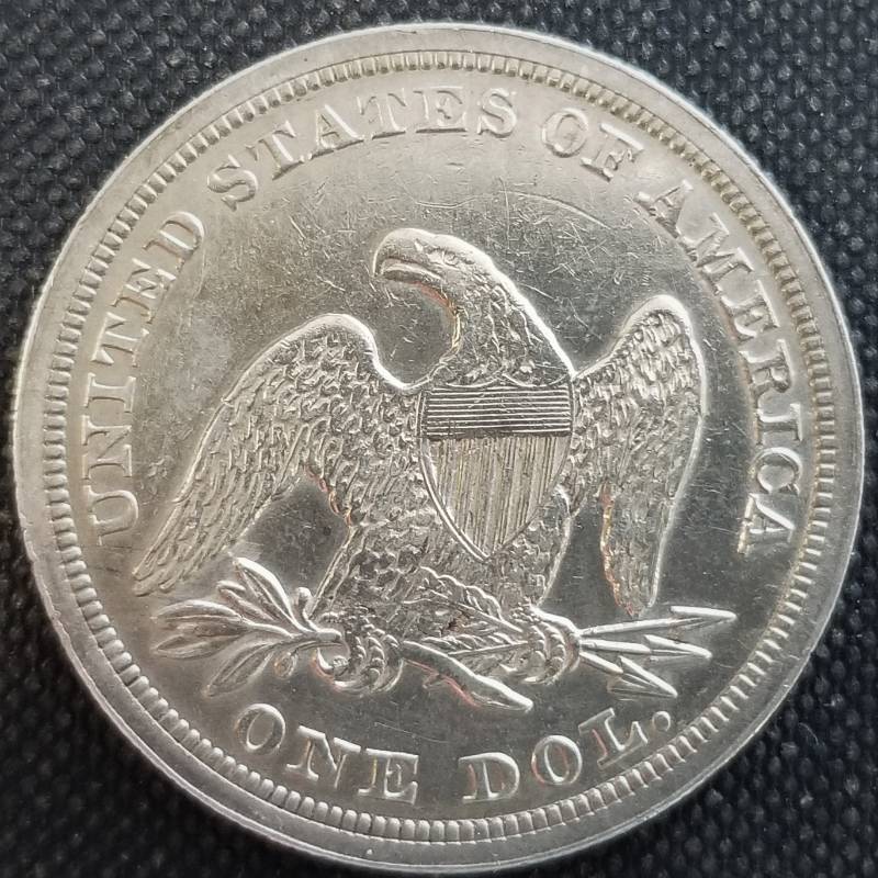 1847 US SEATED DOLLAR IN HIGH GRADE RARE COIN