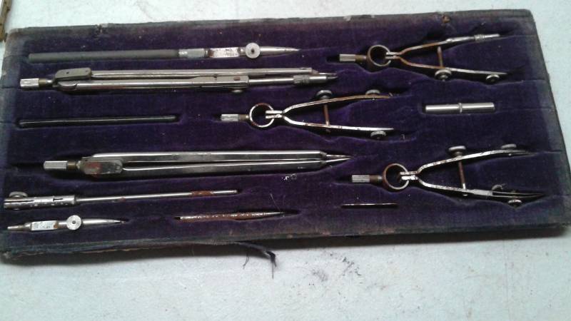 lot 37 image: Lot Of Vintage Drafting Items And Microline Slide Rulers