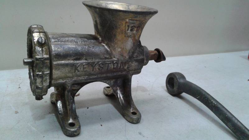 lot 45 image: Two Vintage Counter Top Meat Grinders, Keystone 120