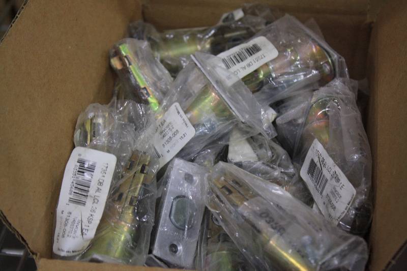 lot 101 image: Kwikset 81308-008 Square Corner Adjustable Deadbolt  27 Qty $175 Value