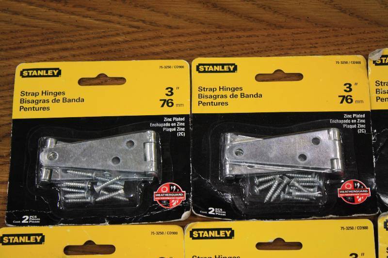 lot 104 image: Stanley 3 Strap Hinges - New 6 Qty Packages