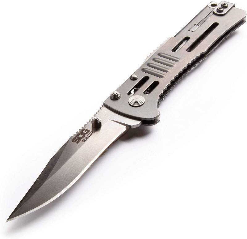 lot 40 image: SOG Folding Knife SlimJim Slim Pocket Knife Satin  New $42