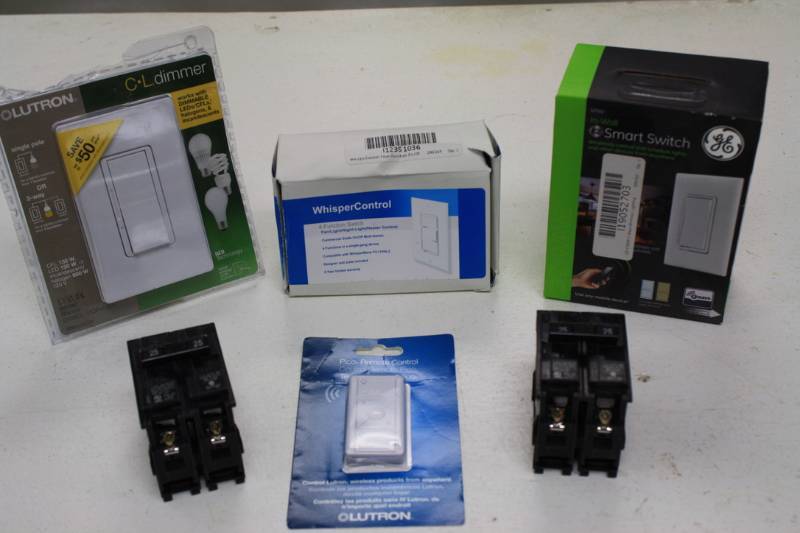 lot 82 image: Electrical Lot New items, Siemens Breakers, Smart Switches, Whisper Control & Dimmers