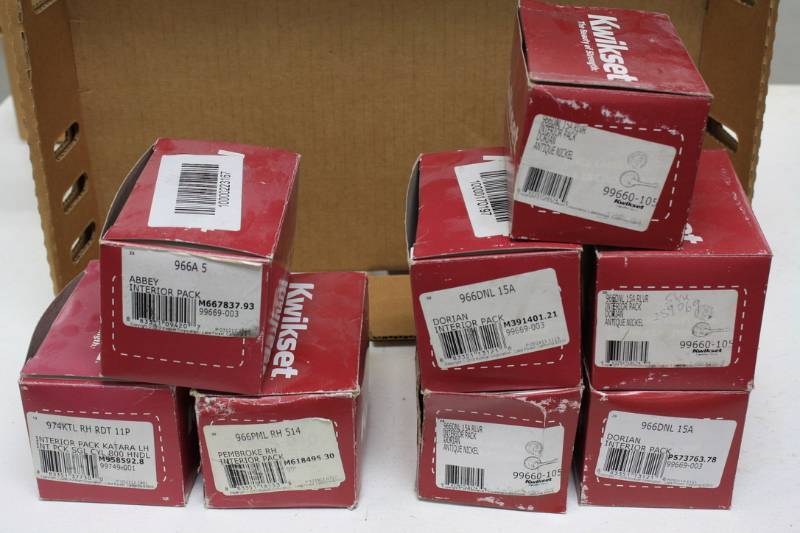 lot 87 image: 8 Qty Kwikset Door Handle Sets  New