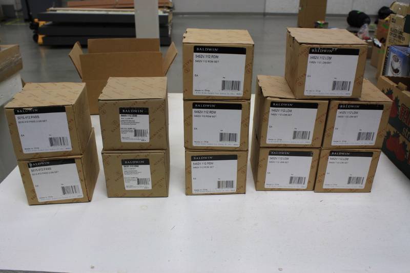 lot 90 image: 12 Qty Baldwin Door Handle Sets