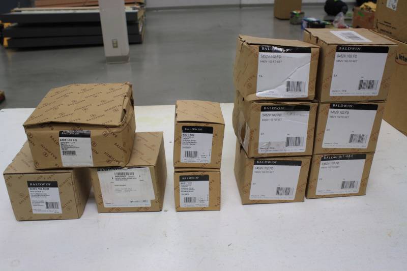 lot 91 image: 11 Qty Baldwin Door Handle Sets  New