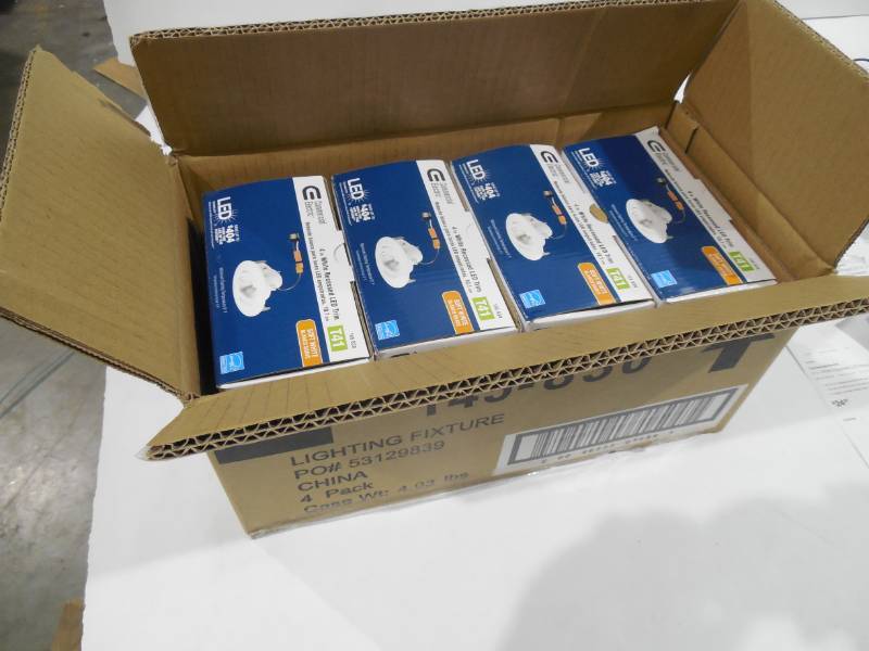 (432) Commercial Electric 4 in. White Integrated LED Recessed Gimbal Trim with Pivot and Rotate