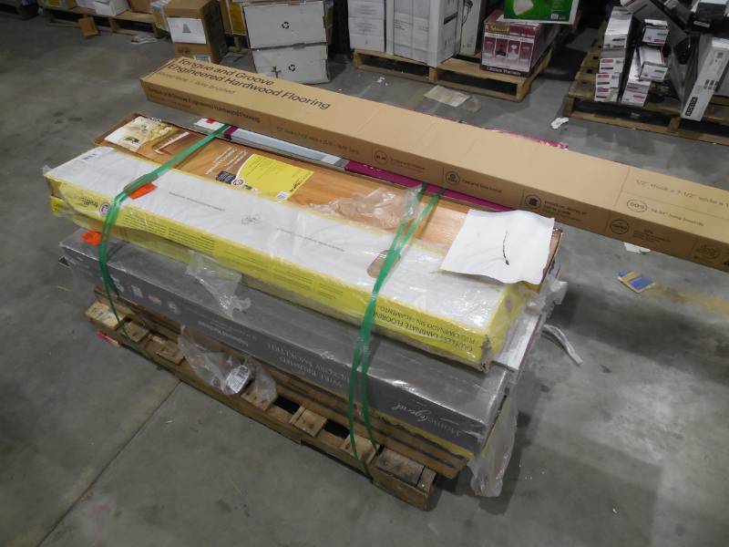 lot 101 image: PALLET LOT OF FLOORING ITEMS.
