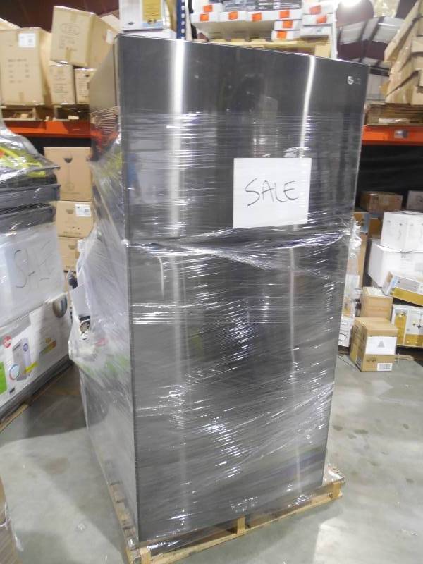 lot 106 image: PALLET LOT OF REFRIGERATOR AND WATER SOFTENER