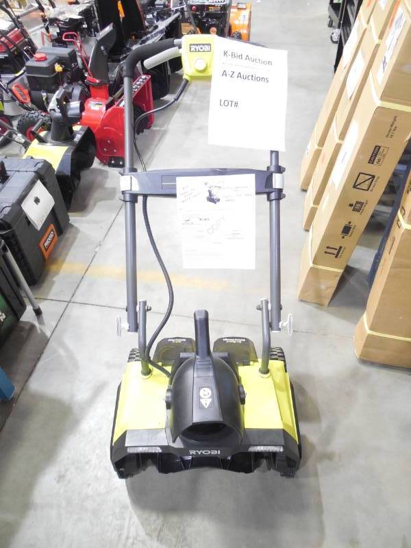 lot 223 image: Ryobi 20 in. 40-Volt Brushless Cordless Electric Snow Blower with 5.0 Ah Battery and Charger Included