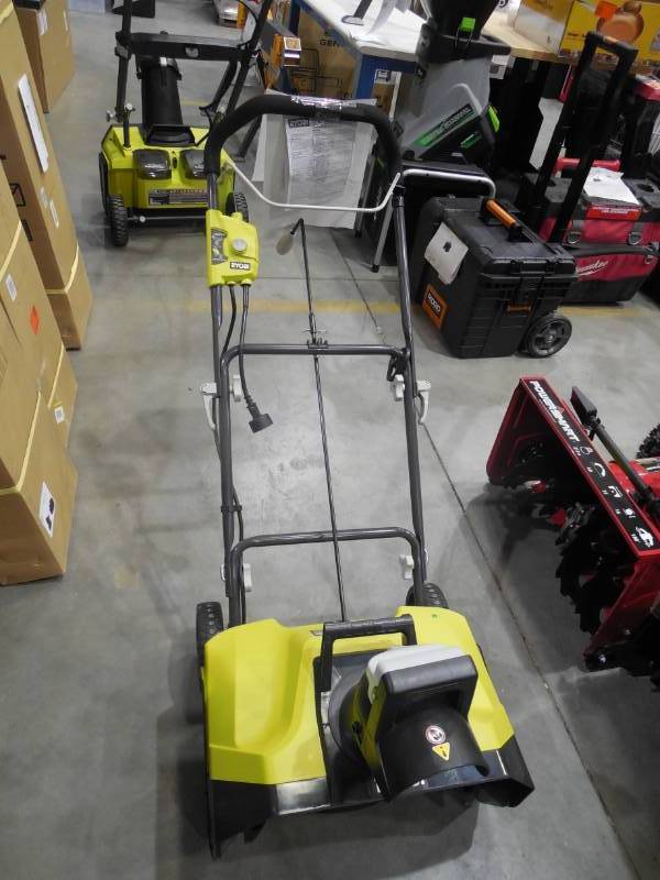 lot 224 image: Ryobi 20 in. 12 Amp Corded Electric Snow Blower