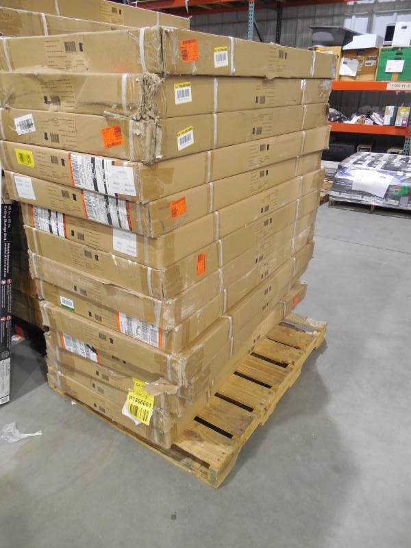 lot 244 image: (3) Performance 96 in. L x 48 in. W x 42 in. H Adjustable VersaRac Ceiling Storage Rack in White