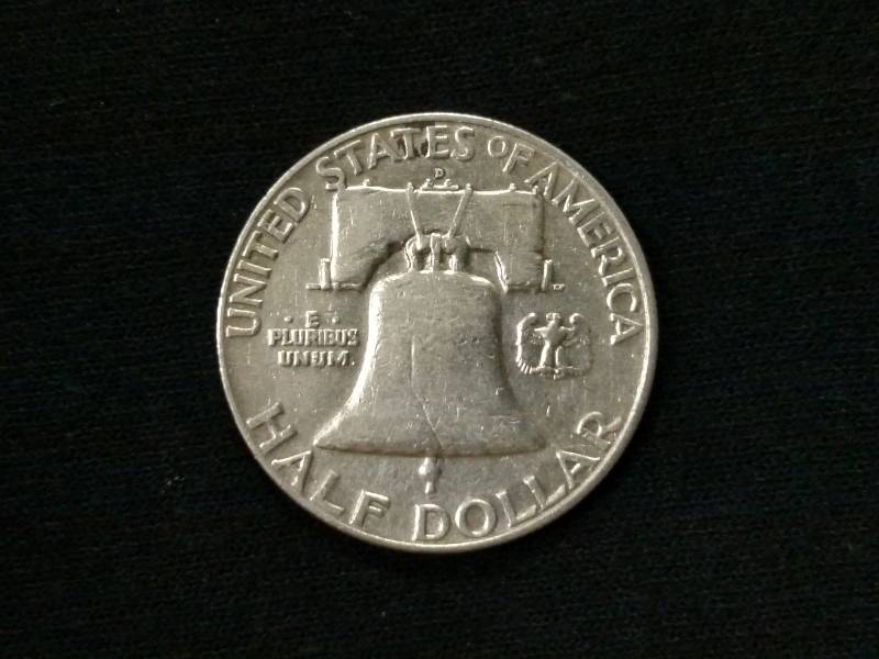 1957 D Franklin Silver Half Dollar...