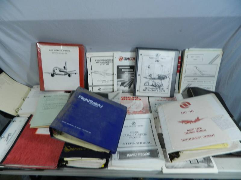 lot 3 image: Vintage Flight Manuals, Training Documents, and more.