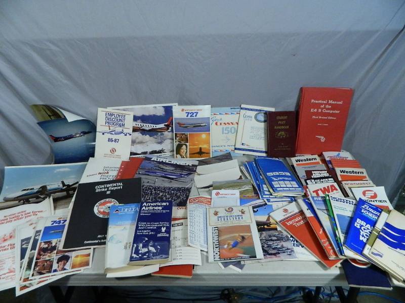 lot 5 image: Vintage Airline Advertisements, Manuals, Schedules, etc.