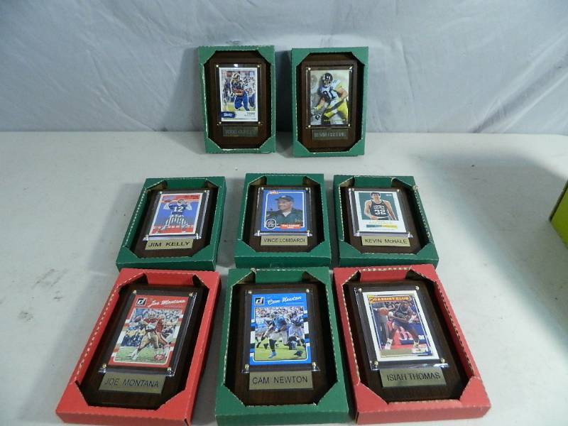 lot 12 image: 8 New Collector Cards on Plaques