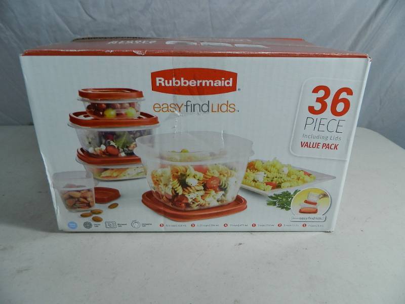 lot 14 image: New 36 Pc Rubbermaid Food Storage Set