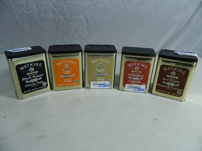 lot 29 image: 5 New Watkins Spices