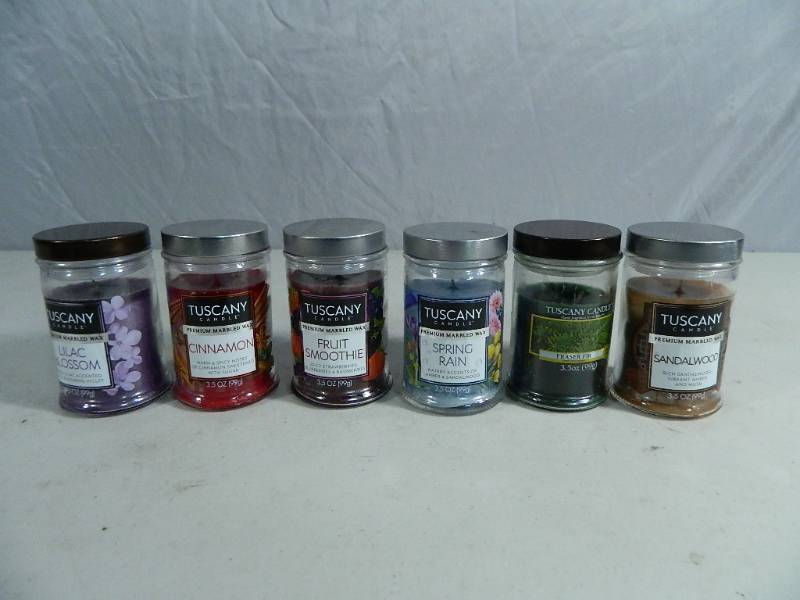 lot 34 image: 6 New Tuscany Candles