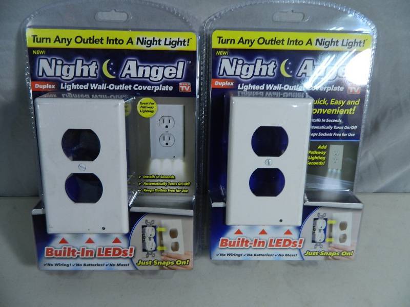 lot 38 image: 2 New Night Angel LED Outlet Coverplates