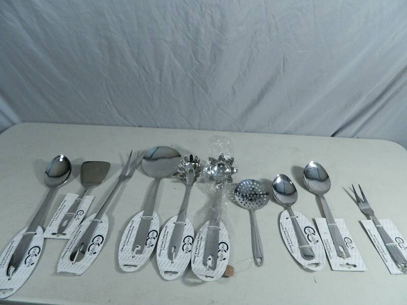 lot 51 image: 10 New Stainless Steel Utensils