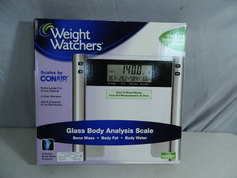 lot 60 image: New Weight Watchers Glass Body Analysis Scale