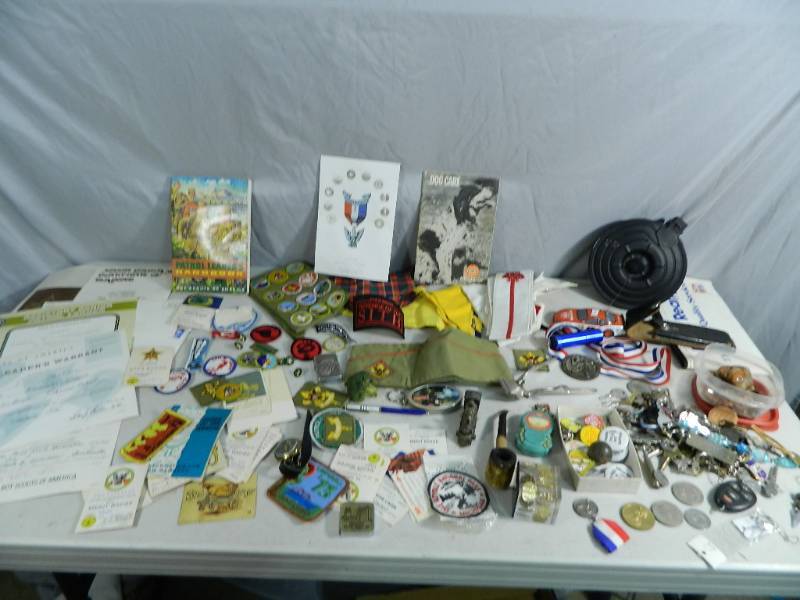 lot 90 image: Boy Scout Stuff, Keys, Zippo, More