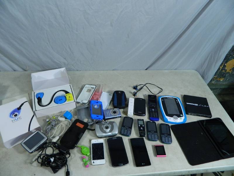 lot 97 image: Assorted Cellphones, Cameras, Kindle, More