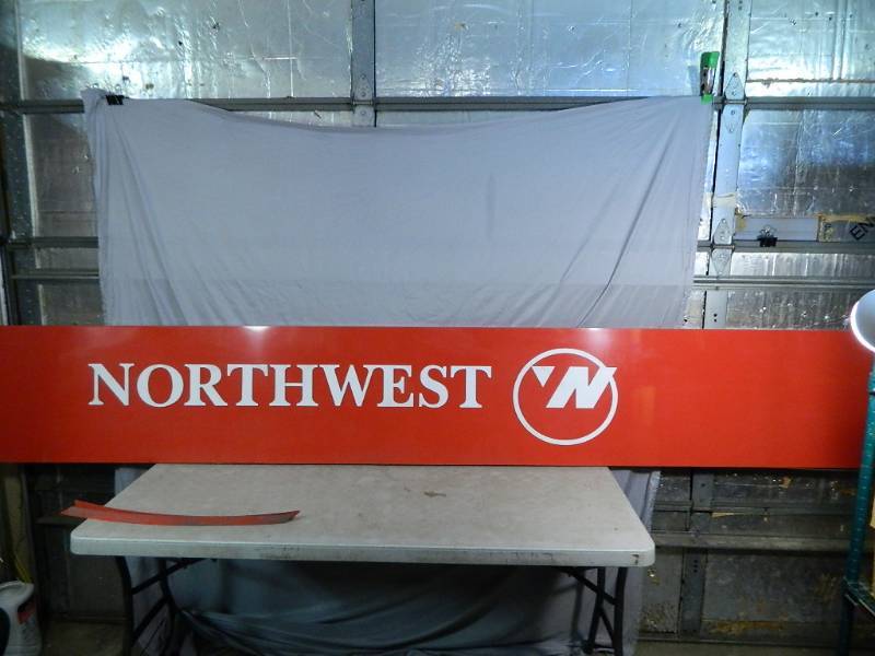 lot 1B image: 10 ft Vintage Northwest Airlines Terminal Airport Sign