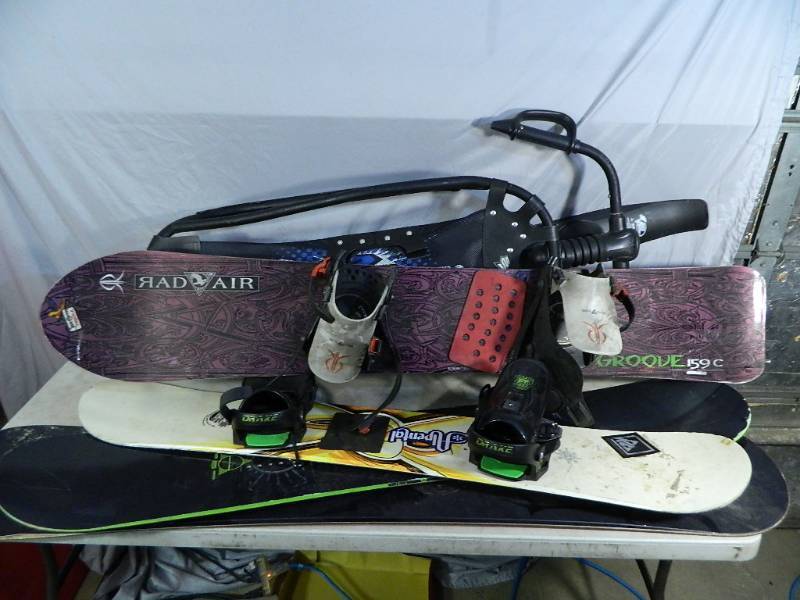 lot 144 image: Assorted Snowboards and Crazy Sled