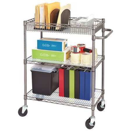 Three Tier Wire Rolling Cart, 34x18...