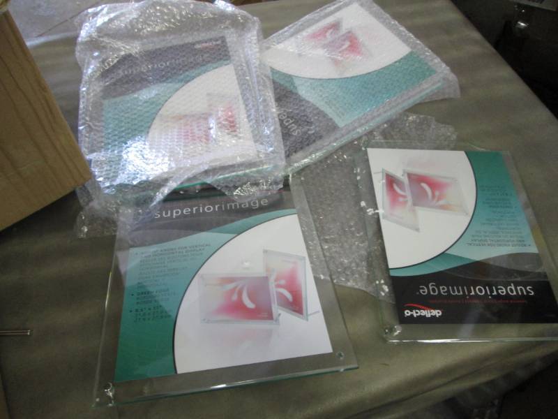 4 Acrylic Frames - damaged, Top Tab...