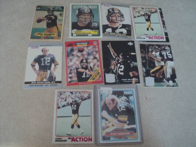 lot 1 image: Terry Bradshaw Cards...