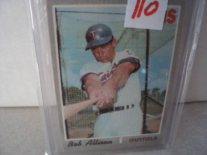 lot 110 image: 1970 Topps Bob Allison Card...
