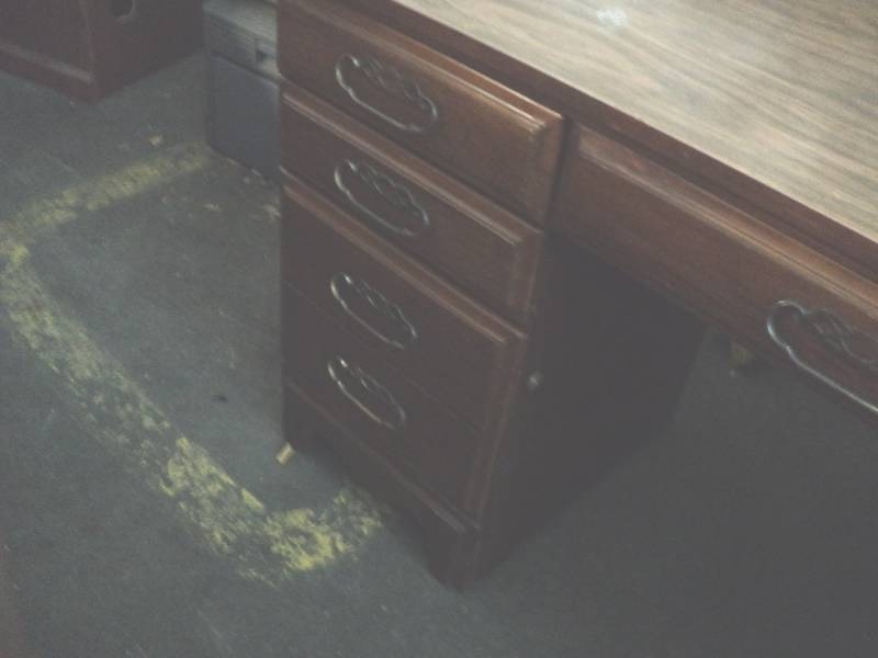 lot 138 image: Wood Desk 57 x 22 x 30...
