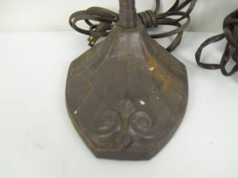 lot 55 image: Pair Of Vintage Snake Neck Cast Iron Base Lamps
