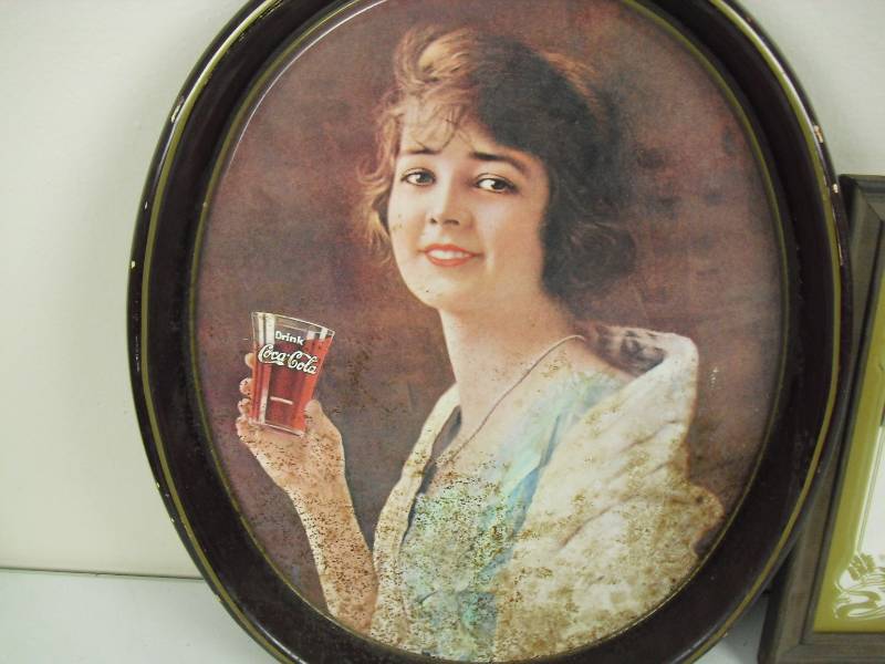lot 66 image: Vintage Coca Cola Metal Tray And Mirror