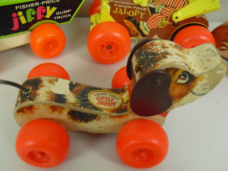 lot 69 image: Lot Of Vintage Fisher Price Wood Toys
