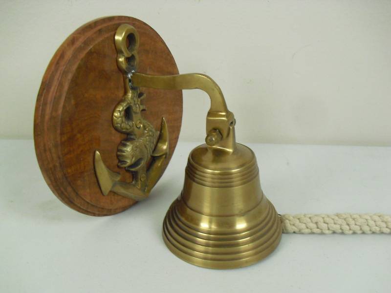 lot 81 image: Nautical Brass Wall Mount Bell